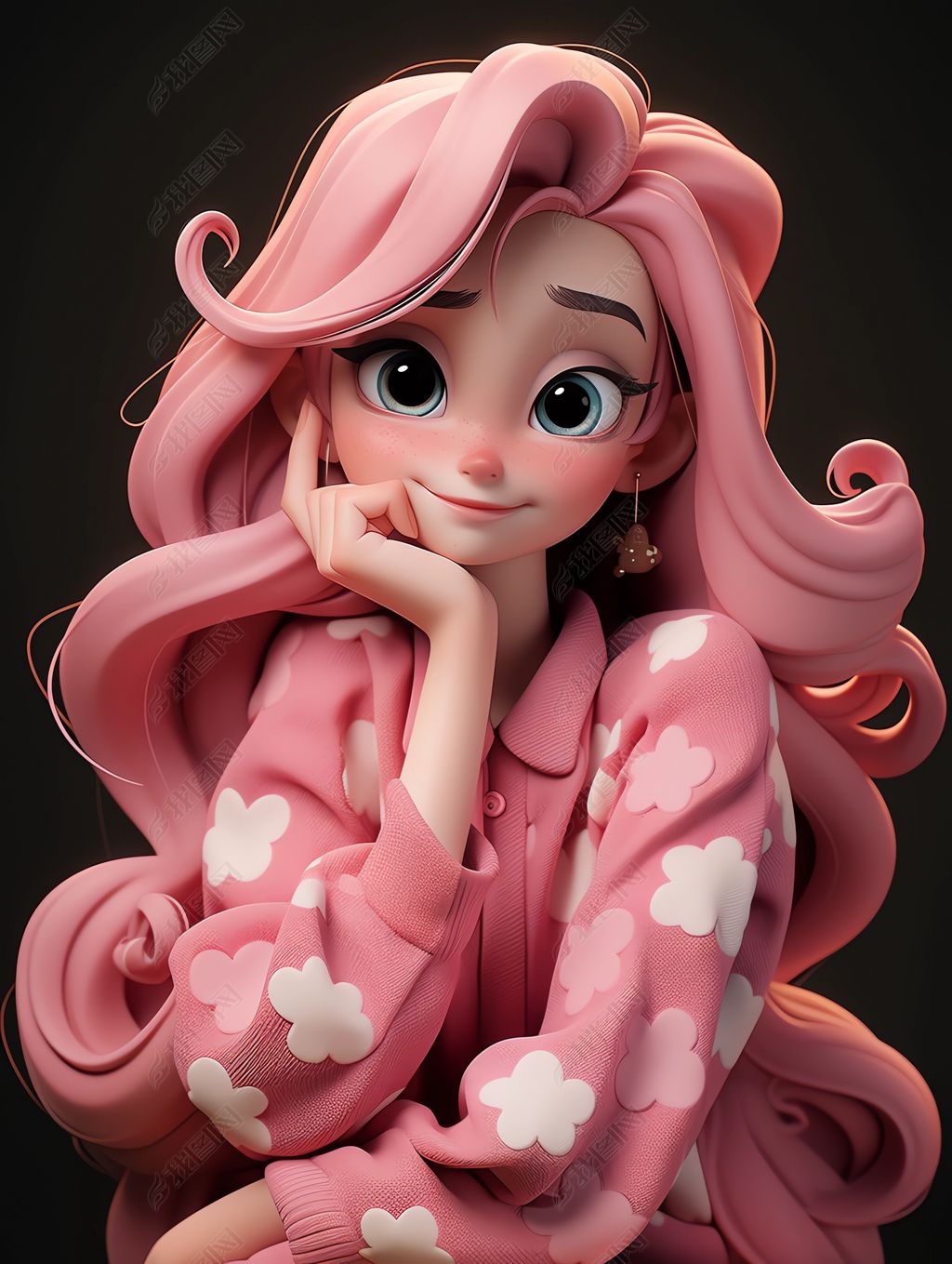 原创迪士尼公主,可爱漂亮女生头像,粉色治愈系-版权可商用