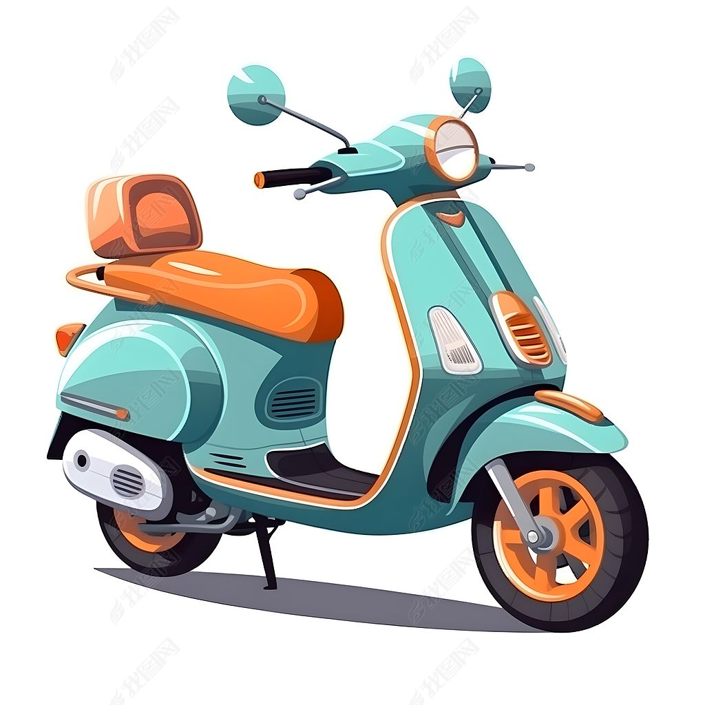 卡通手绘电动车