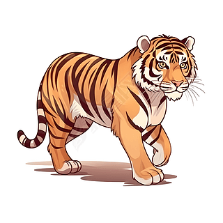 卡通手绘老虎