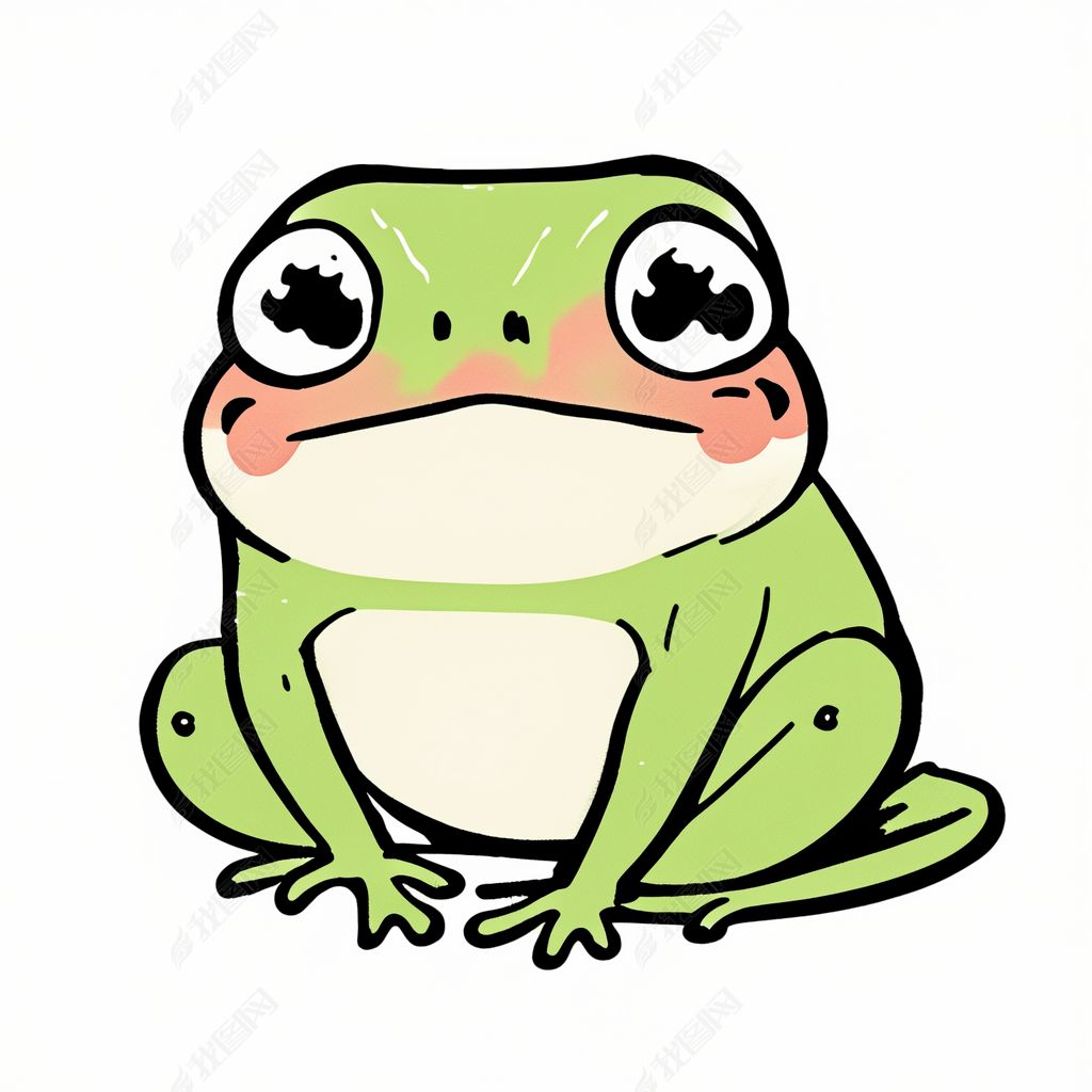 手绘青蛙动物插画卡通形象设计创意海报素材元素下载-编号32798971--