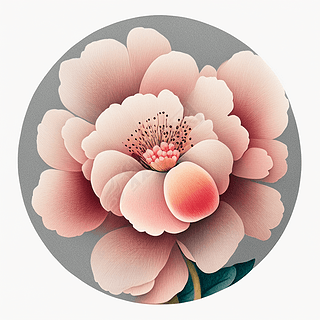 中国风春天桃花小清新风格创意插画海报设计花卉素材