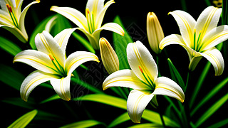 百合植物摄影图鲜花白色背景