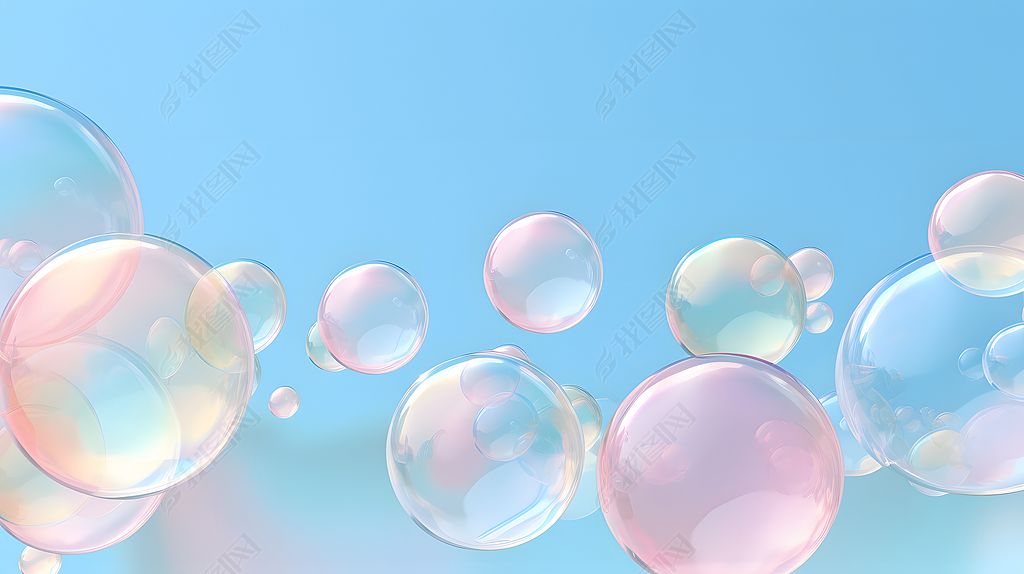 数码彩色肥皂泡几何抽象图形海报网页ppt背景