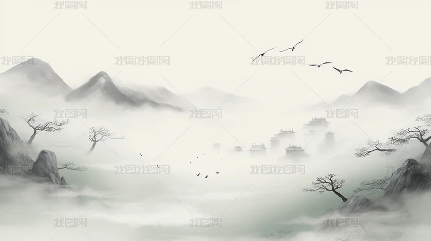 中国山水画水墨画下载-编号33135288--我图网