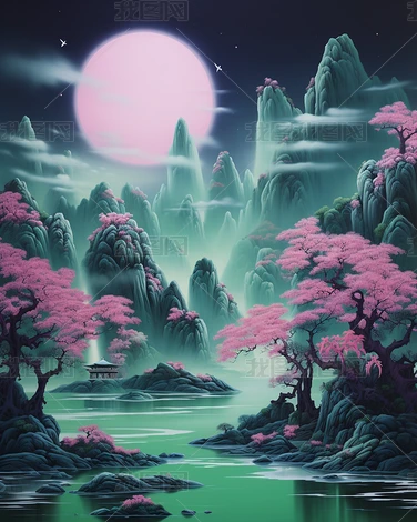 ʽΨԴɽˮ羰װβ廭