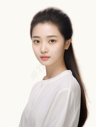 高清亚洲女性女人人物证件照肖像照半身像