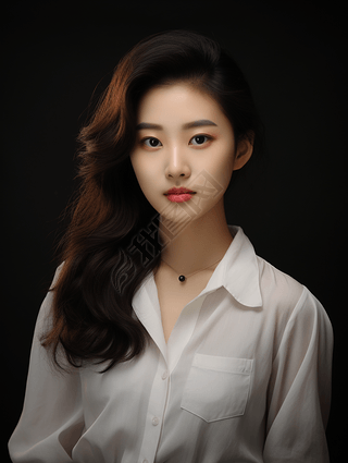 高清亚洲女性女人人物证件照肖像照半身像