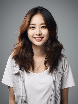 高清亚洲女性女人人物证件照肖像照半身像