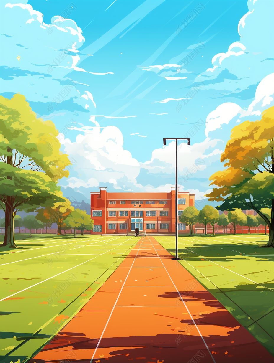 学校操场插画背景