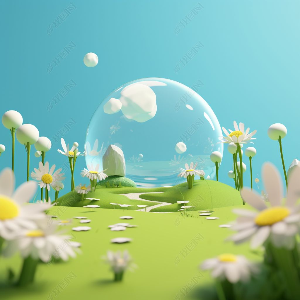 绿色小清新电商展示台促销台