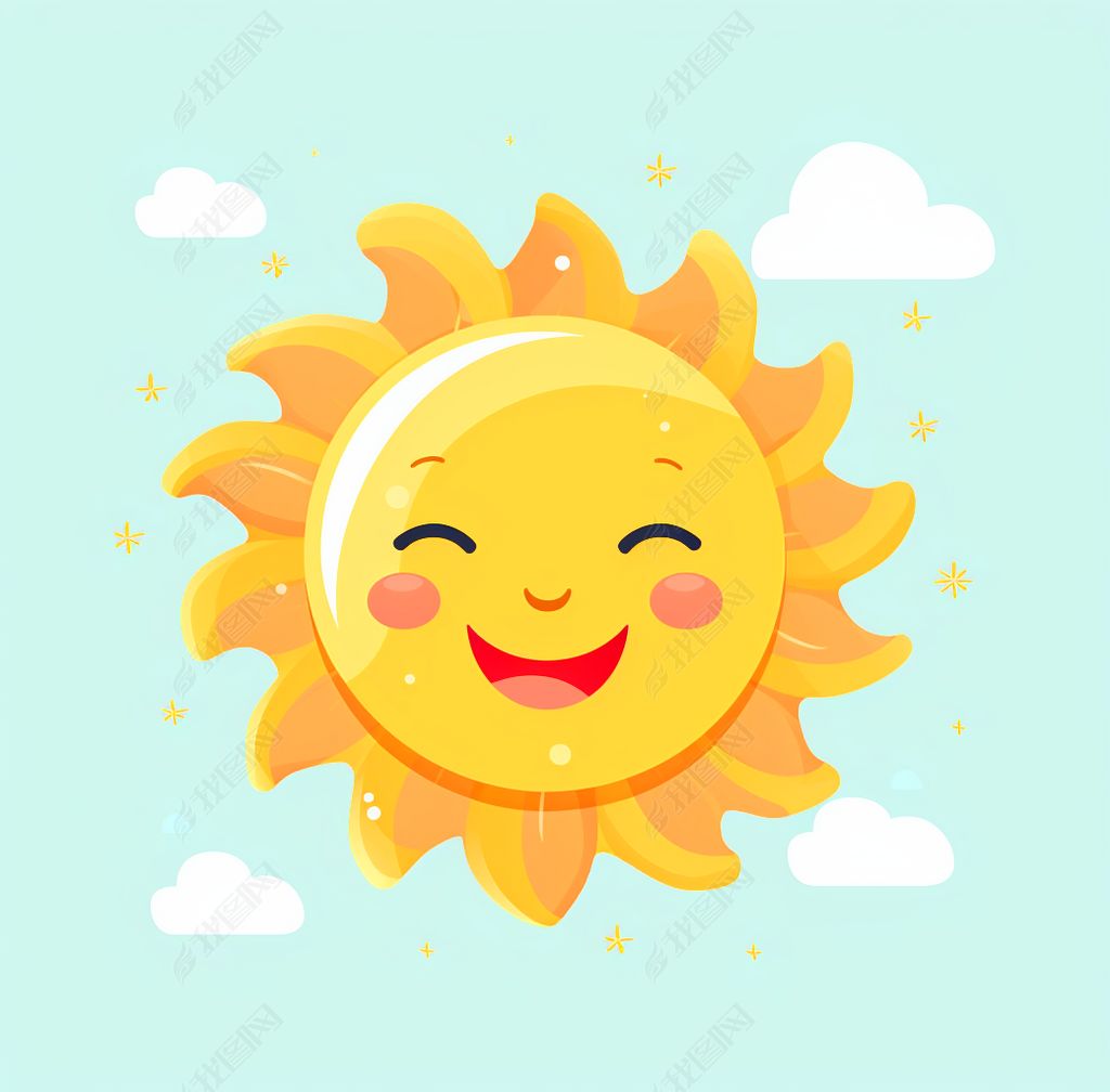 太阳卡通贴纸