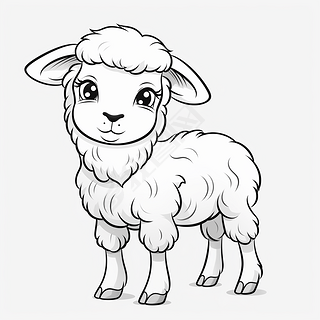 小绵羊儿童画
