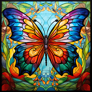 彩色玻璃蝴蝶