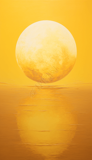 金秋金色天空上的满月中秋节艺术海报背景07