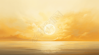金秋金色天空上的满月中秋节艺术海报背景16
