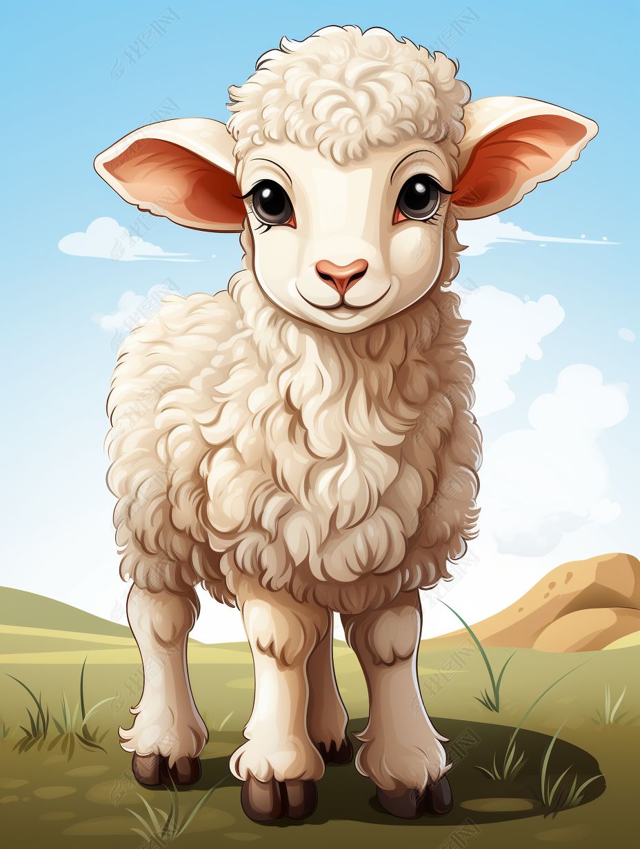 超级可爱的小羊贴纸