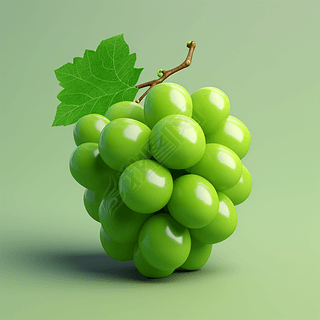 3D立体渲染插画水果图片之葡萄提子青提素材