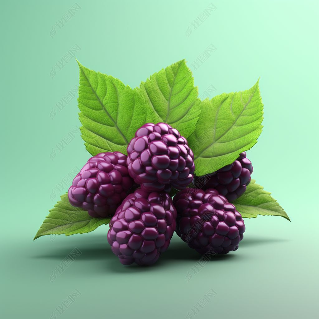3d立体渲染插画水果图片之桑葚素材