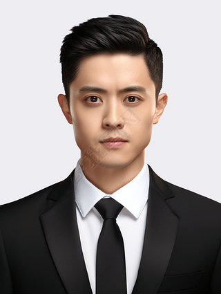男士男性男人证件照半身照真人照身份证照片摄影图