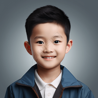 小学生儿童证件照身份证照真人照摄影图