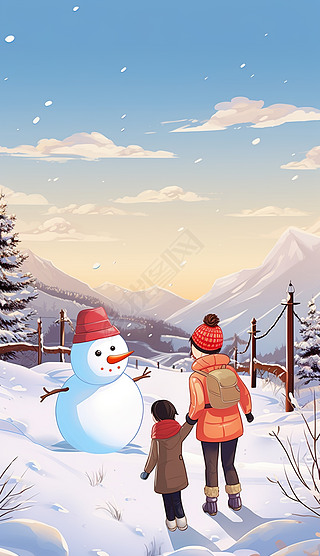 冬天冬季节气小雪大雪海报背景素材高清图片