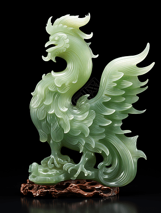 玉雕凤凰大师作品特色创意高清摄影图