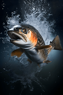 海鱼钓鱼浮出水面比赛展示素材