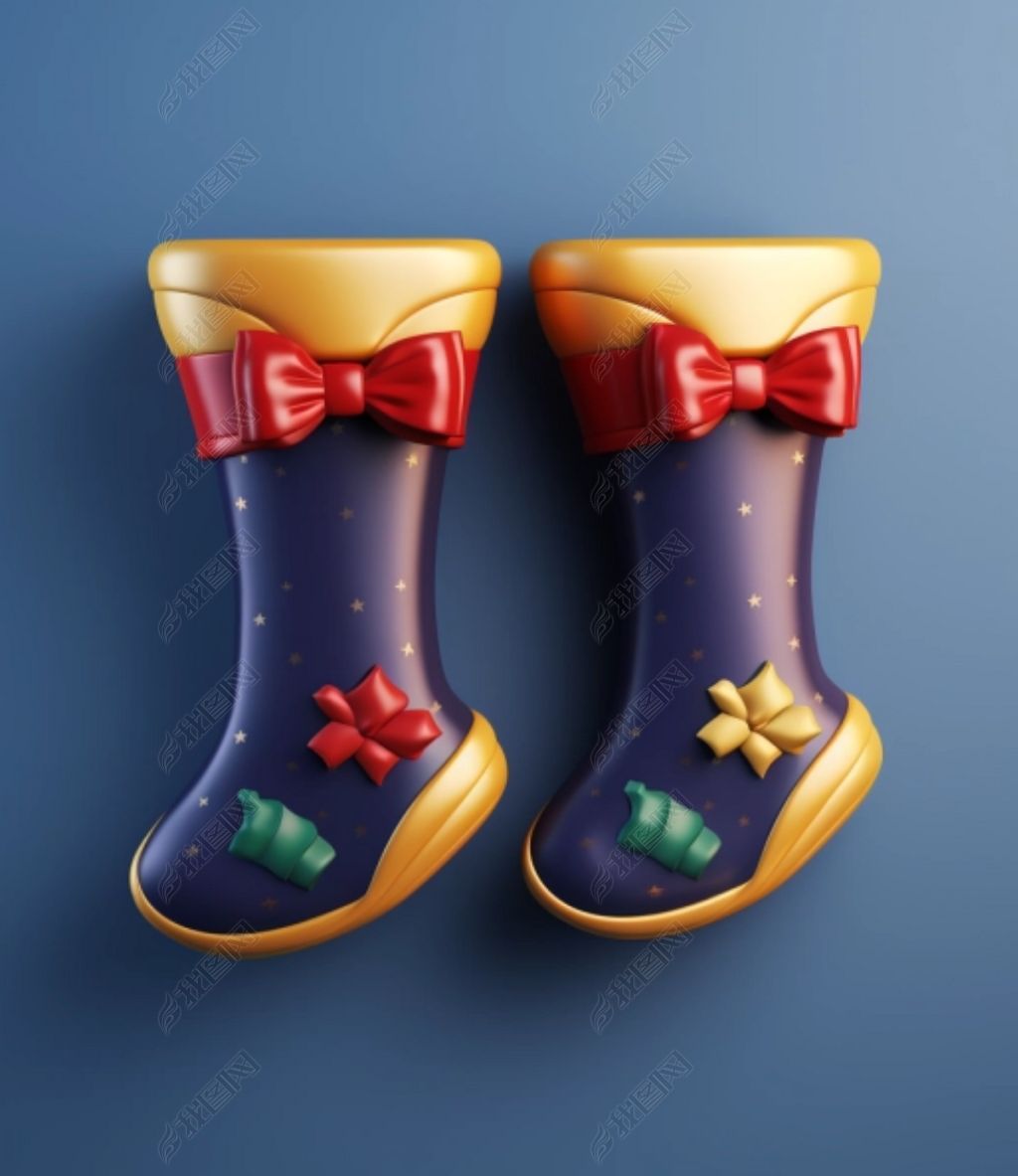 3d黏土圣诞节圣诞袜