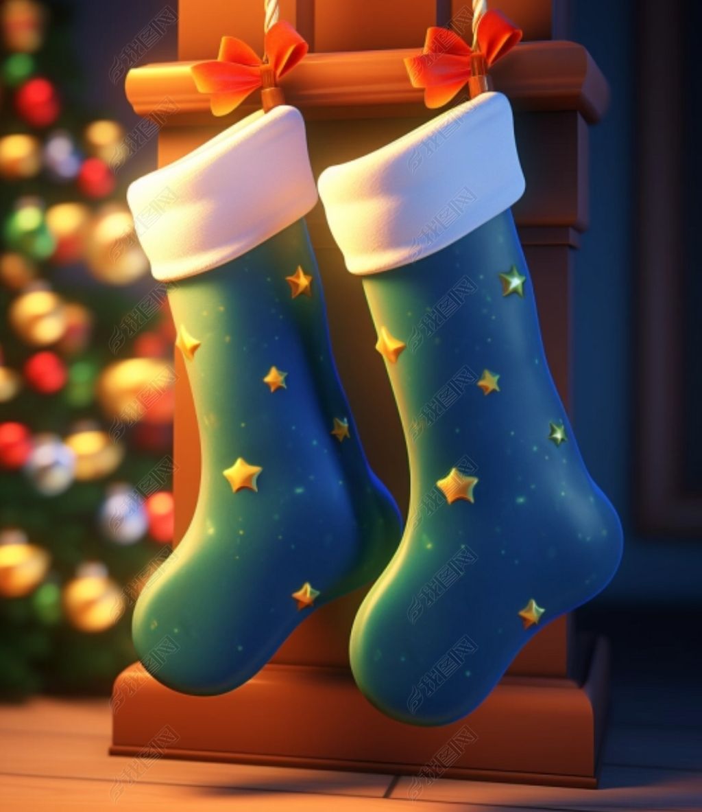 3d黏土圣诞节圣诞袜