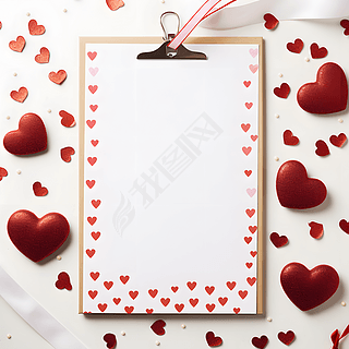 浪漫爱心信封信纸元素素材