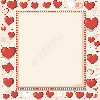 浪漫爱心信封信纸元素素材