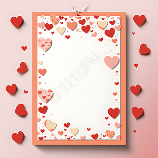 浪漫爱心信封信纸元素素材