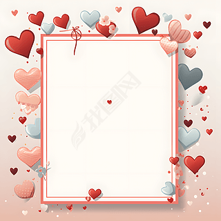 浪漫爱心信封信纸元素素材