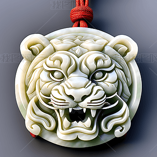 虎头玉佩翡翠摆件玉雕作品高清摄影图海报设计