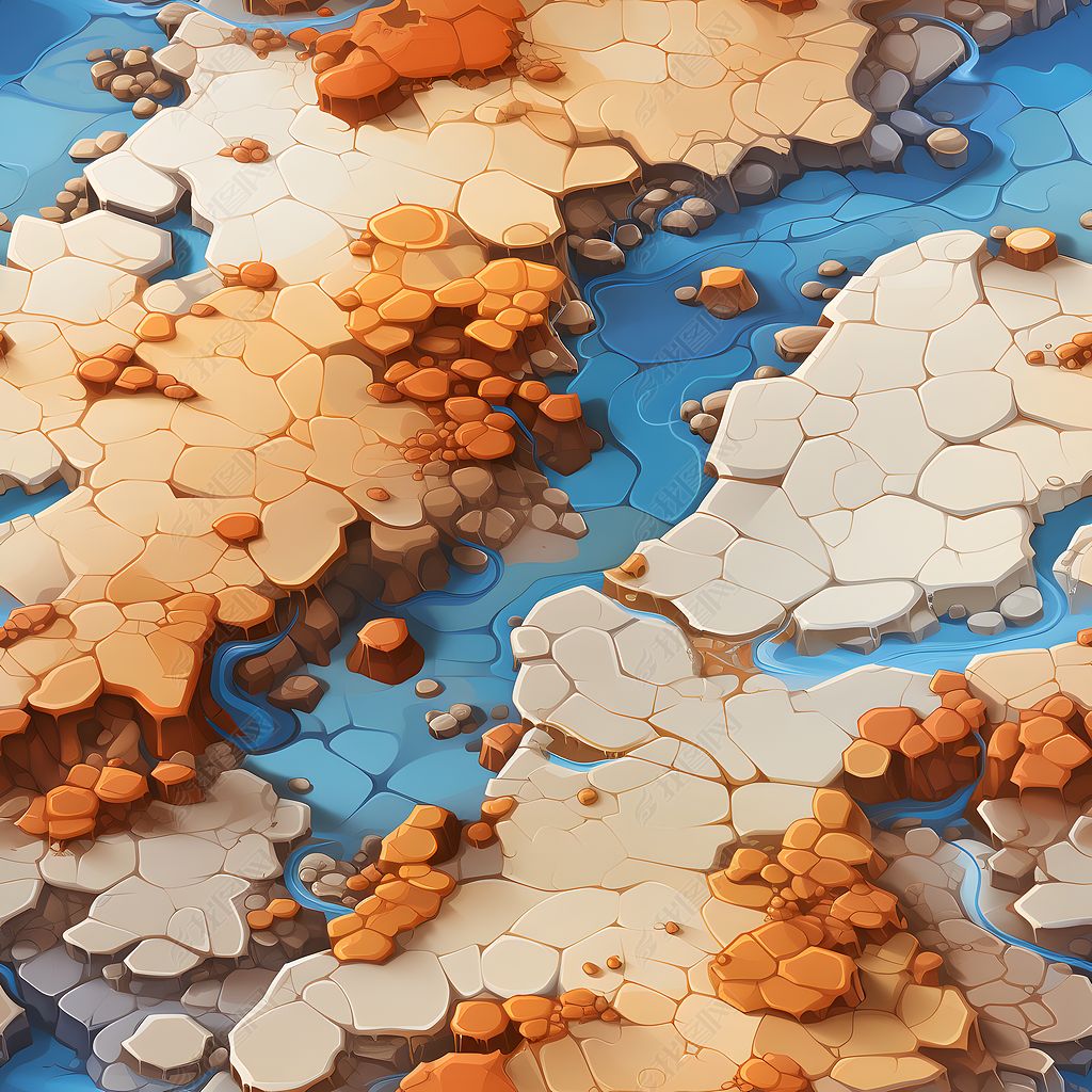 三维卡通地形无限循环材质贴图