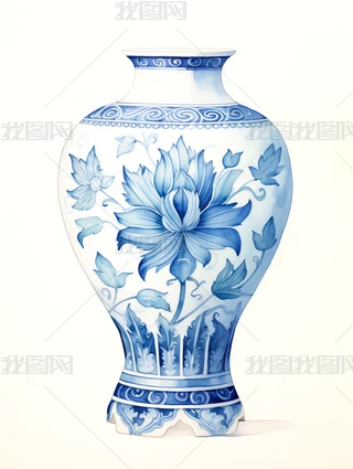 中国 中華民国 花瓶 青花 1300元中國青花花瓶高25公分