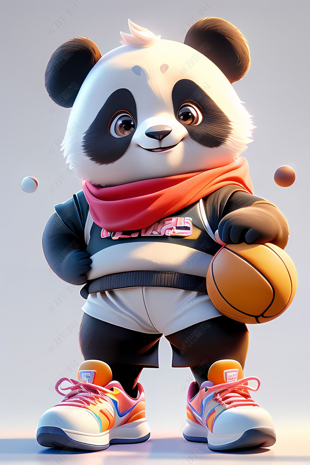 原创ip角色篮球运动大熊猫高清画质运动健身