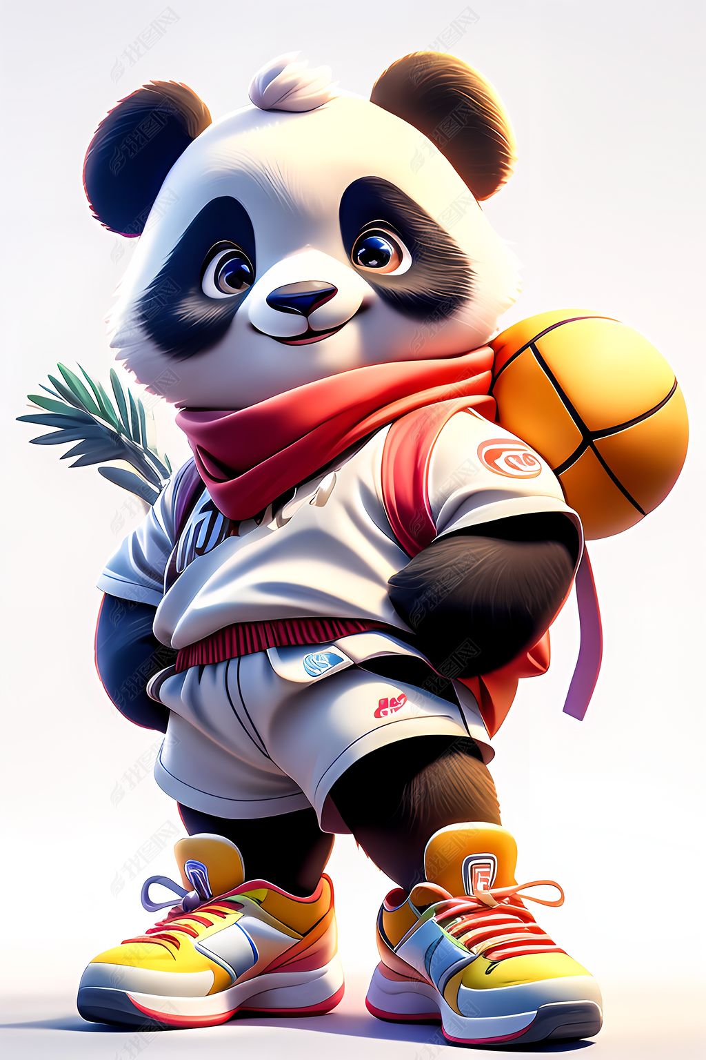 原创ip角色篮球运动大熊猫高清画质运动健身版权可商用