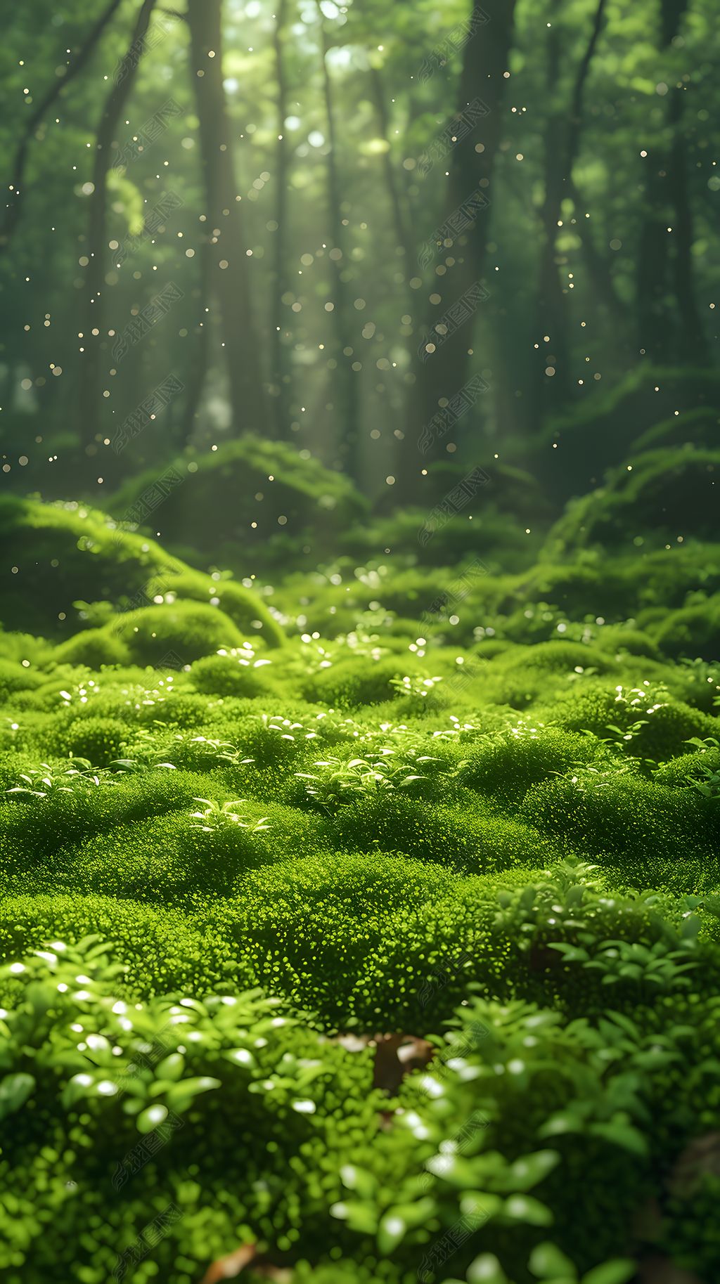 原创绿色森林树林植物景色背景素材版权可商用