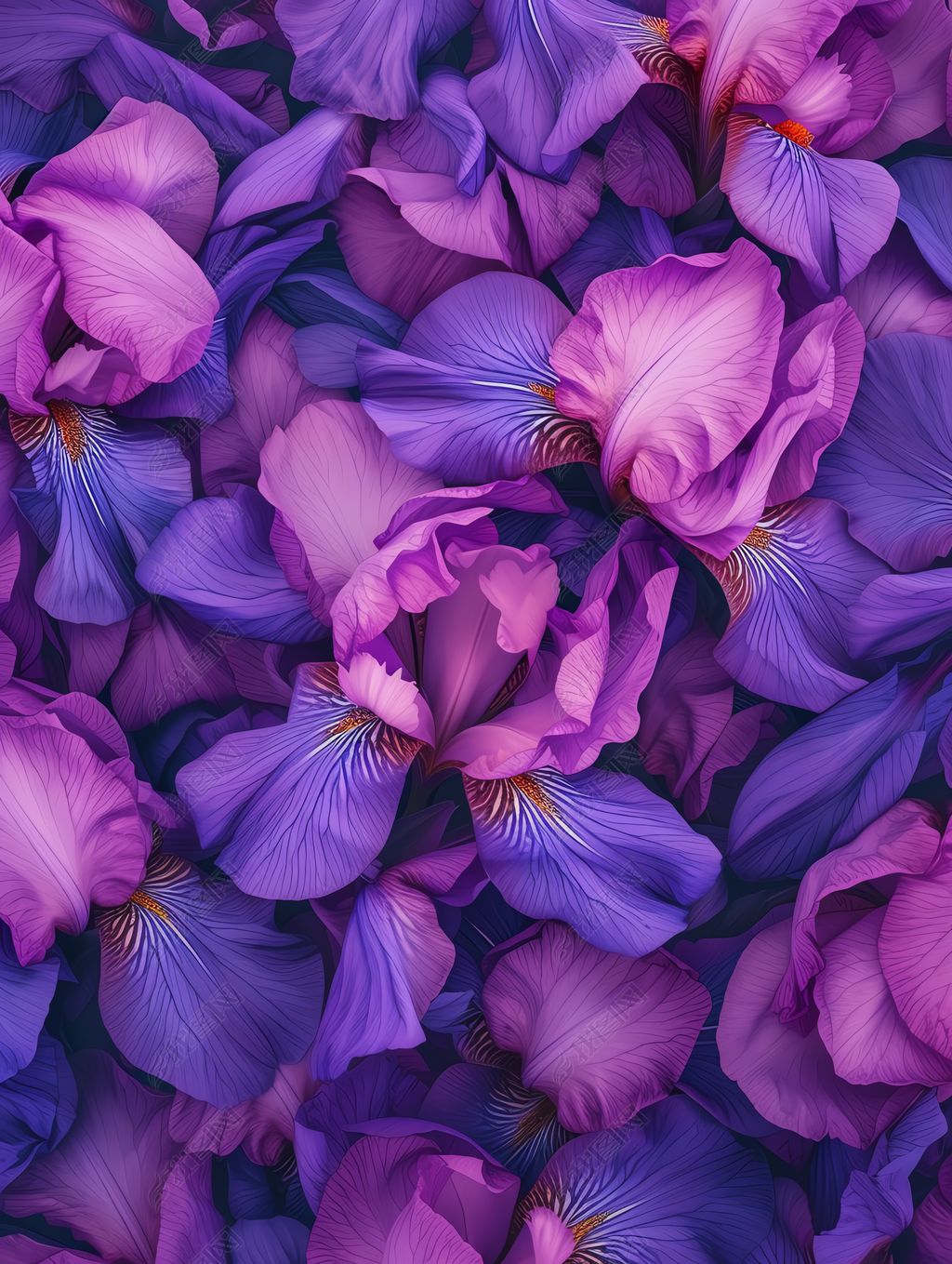 您当前访问作品主题是紫色鸢尾花油画唯美艺术海报背景创意插画商业