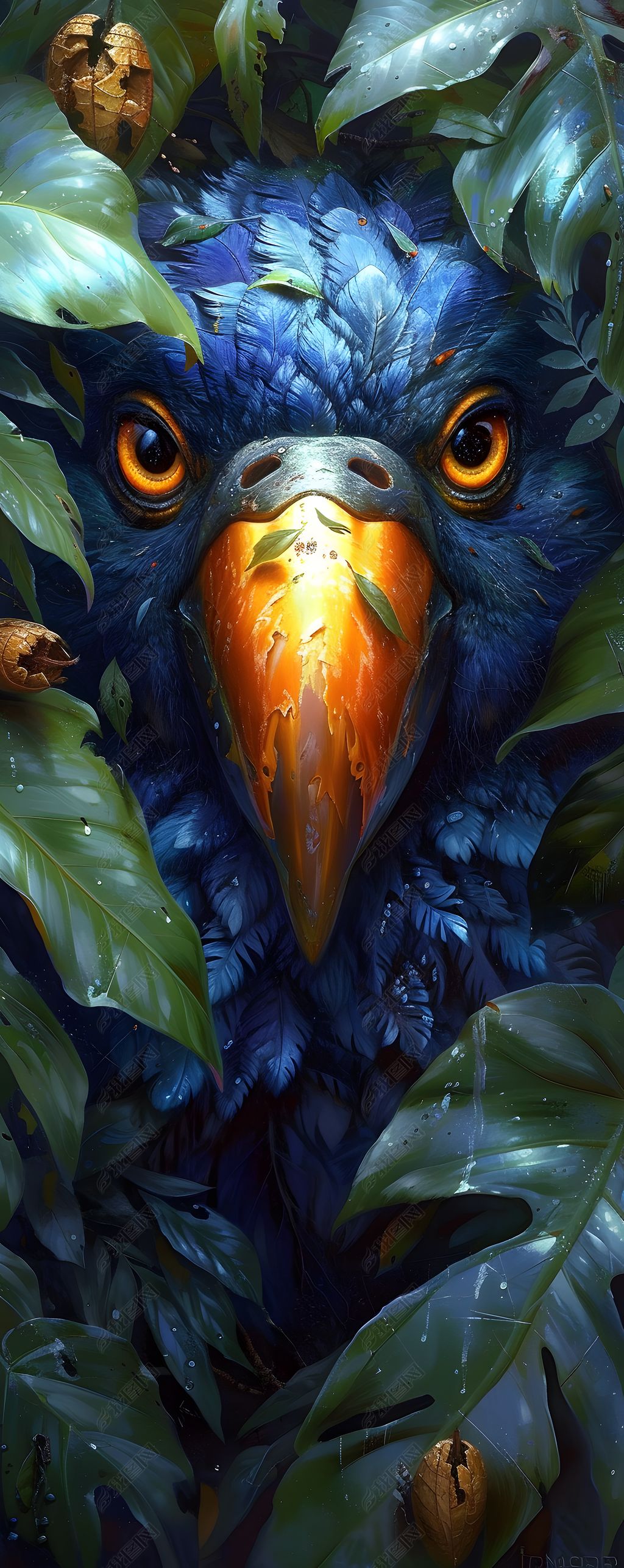 原创卡通唯美犀牛鸟素材元素-版权可商用