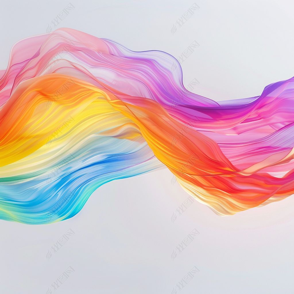 原创彩色飘带彩虹创意合成背景
