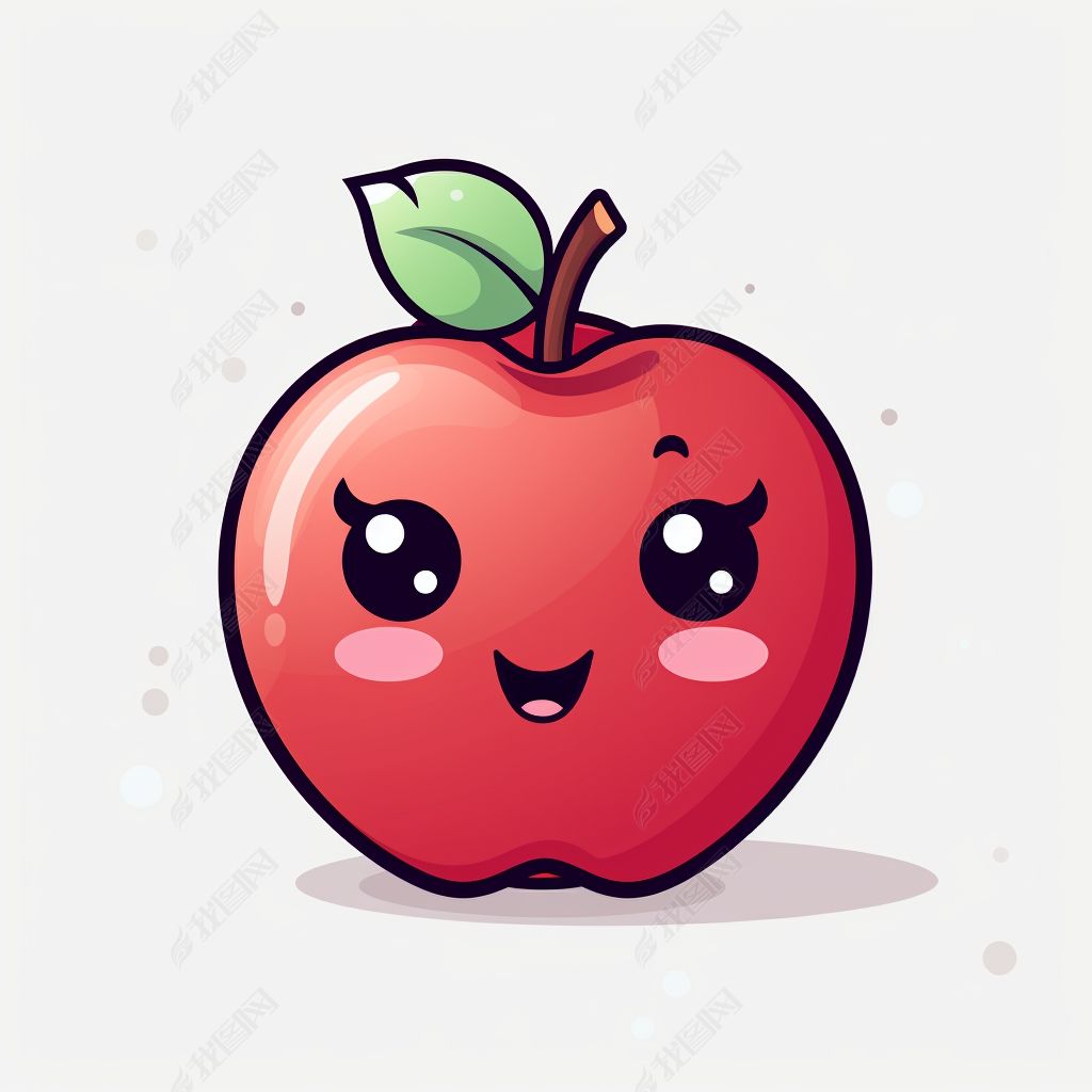 卡通可爱苹果水果拟人化插画元素
