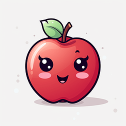 卡通可爱苹果水果拟人化插画元素