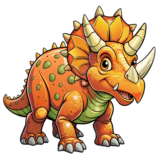 三角龙简约风格卡通插画设计素材儿童读物风格创意