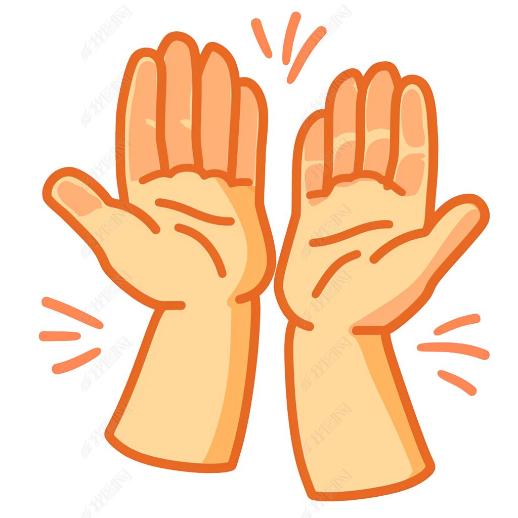 原创卡通手绘双手手掌线条插画矢量装饰元素-版权可商用