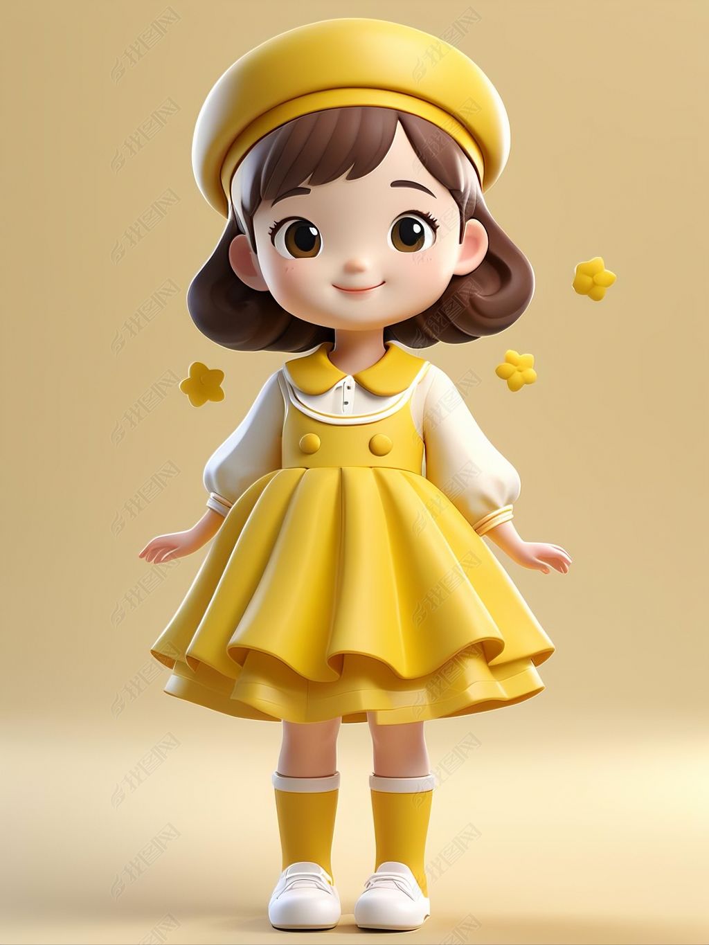 原创可爱3d男孩女孩六一儿童节-版权可商用