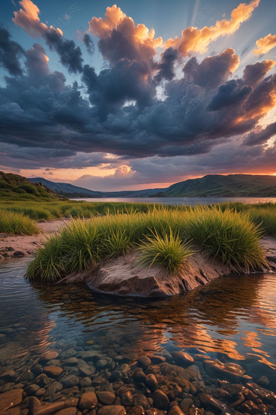 原创日落风景高清图片-版权可商用
