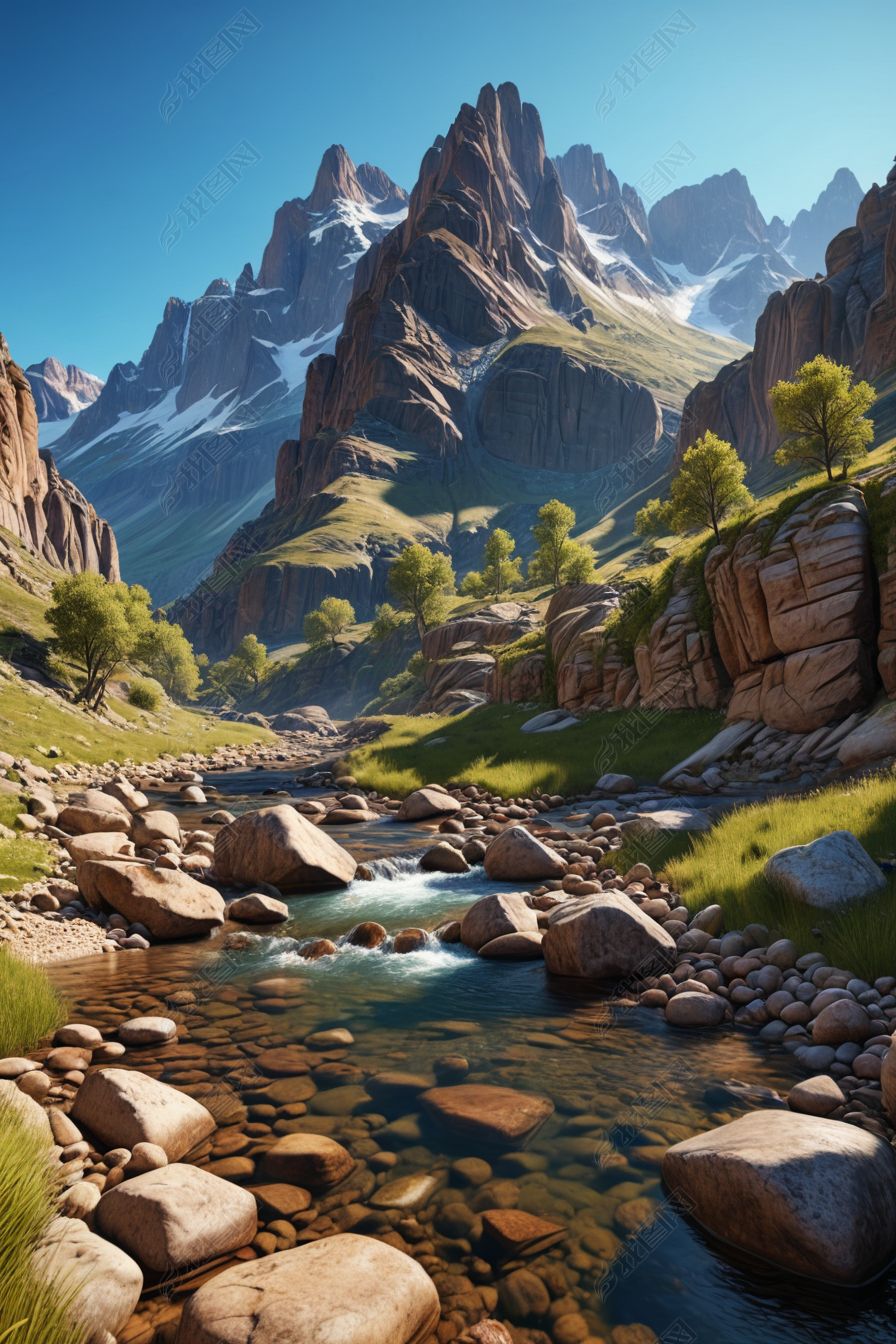 原创山涧峡谷高清图图片-版权可商用