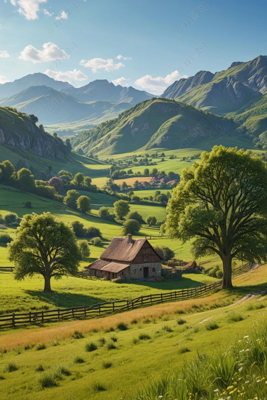 原创乡村田园风光图片-版权可商用